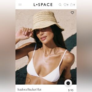 l*space Isadora Straw Bucket Hat in Stripe Tan